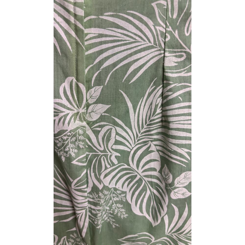 KY’S Muumuu Dress Small Green White Hawaiian Ruffle Sleeve Maxi Tropical EUC - Picture 8 of 10